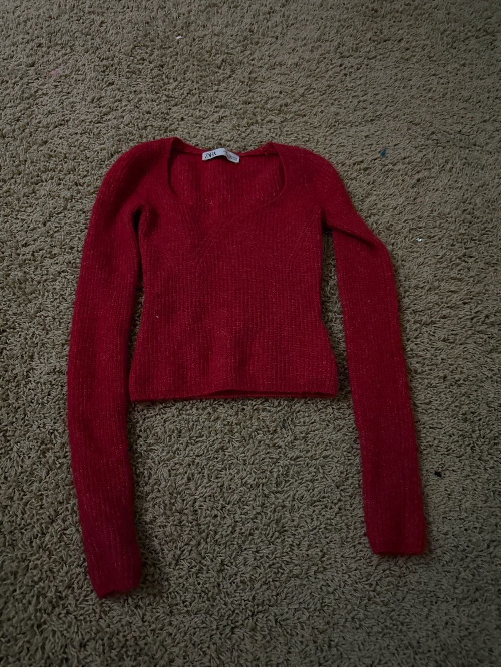 zara red sweater